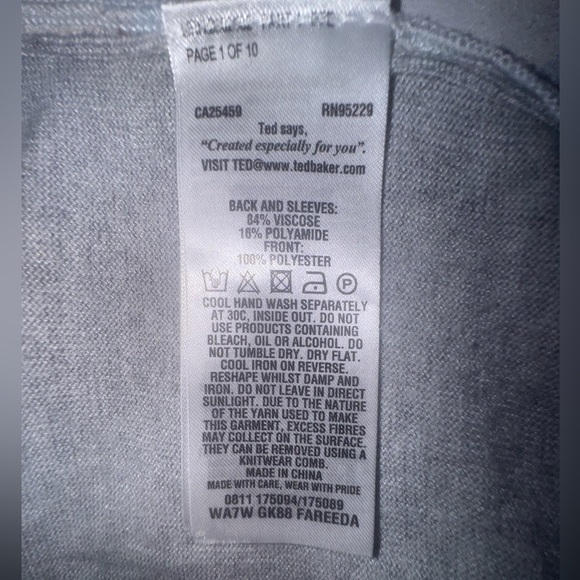 Ted Baker Fareeda Woven Front Knit Sweater Size 4. GUC - Picture 4 of 8